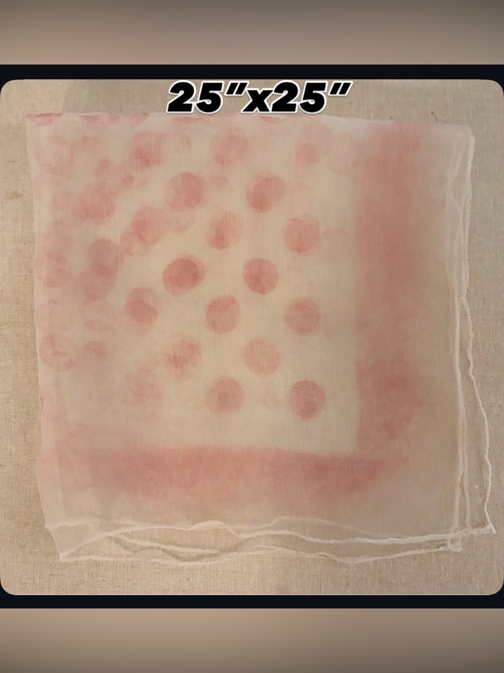 Vintage Light Pink Polka Dot Sheer Scarf